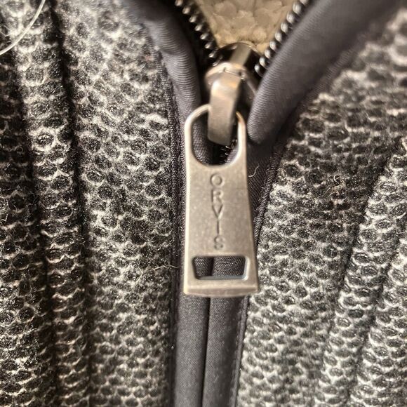 ORVIS Sherpa Lined Fleece 1/4 Zip Pullover Sweater Black & White Men's XL Tweed - Picture 7 of 13